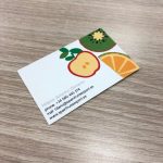 tarjeta de visita con frutas de colores